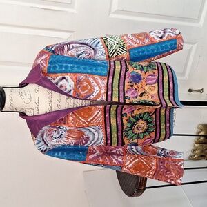 Gumps San Francisco Vintage blazer jacket open front Women Large